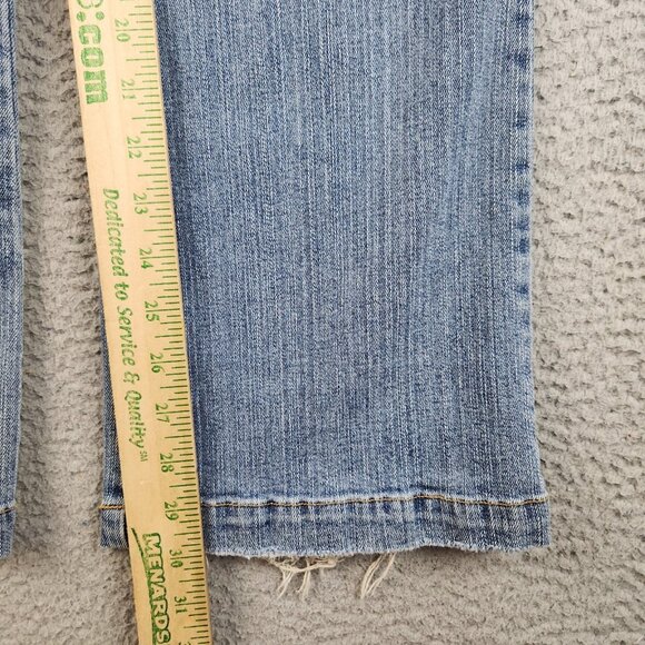 Y2K Bongo Flare Leg Jeans Womens/Jr's 13 Blue Low Rise Distress Denim Pants - Picture 6 of 14